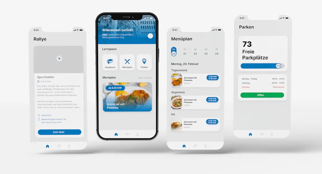 GIBZ - UX-Design Mobile app – Projektansicht